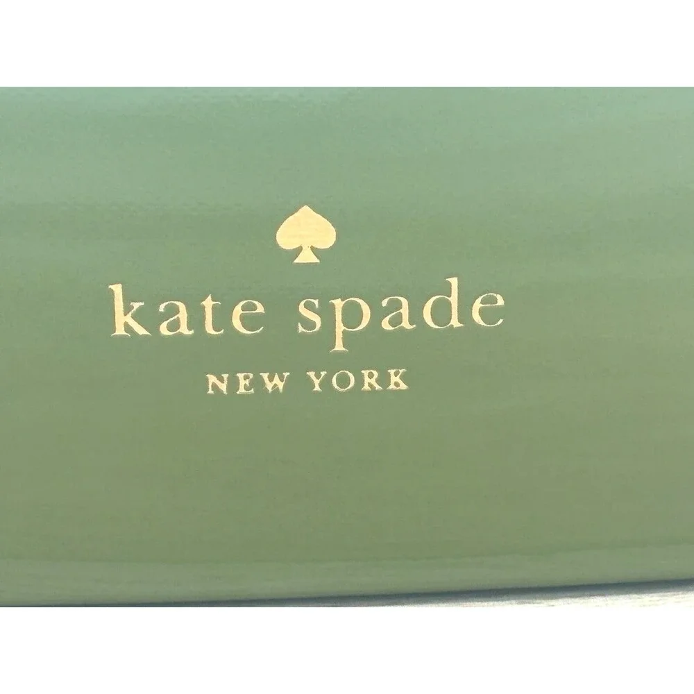 Kate Spade NY Eyeglass Sunglasses Hard Shell Case Only Lens Cloth Green Blue EUC